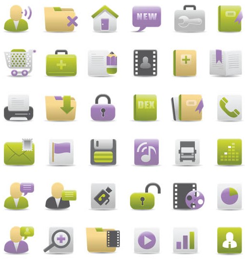 Green Icons free vector material