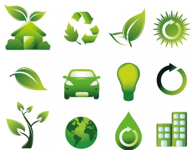 Green Icons graphic design vectors