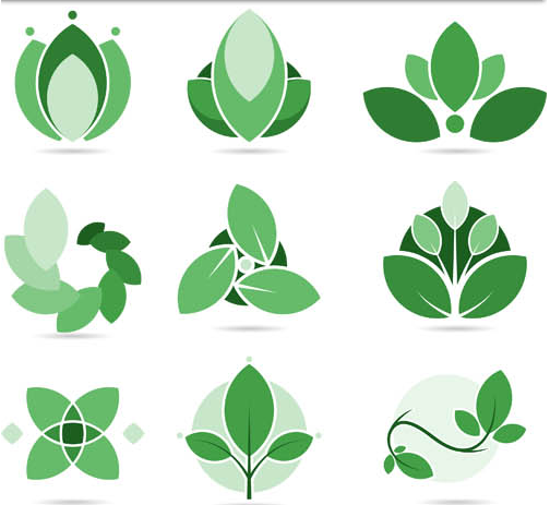 Green Leaves Logotypes Illustration vector