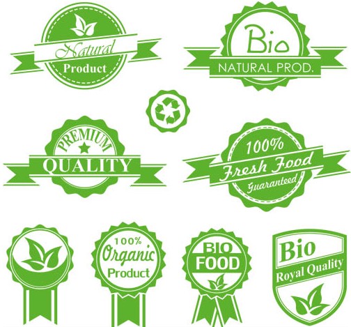Green Quality Labels shiny vector