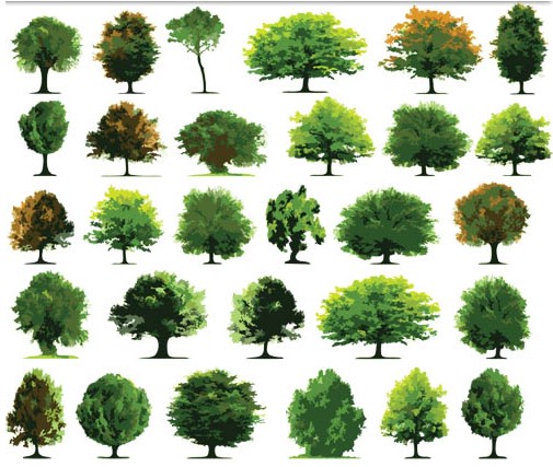 Green Trees free creative vector
