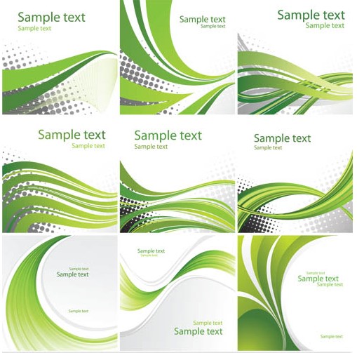 Green Waves Backgrounds vector graphics