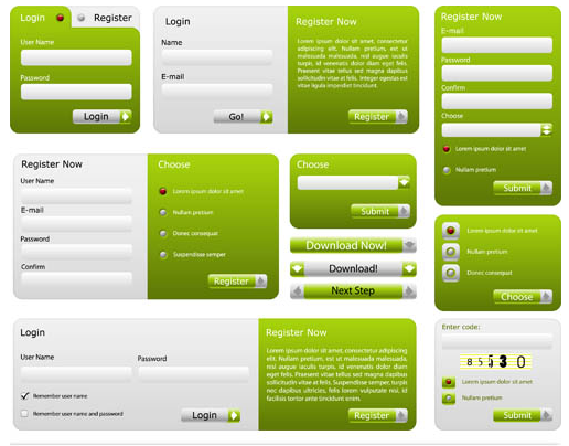 Green Web Design Elements vector
