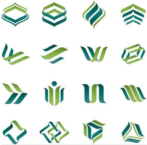 Green and Blue Logotypes art vector