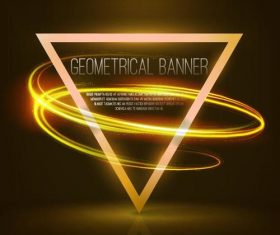 Green background and triangle with shining swirl vector 05