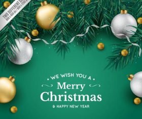 Fir branch frame with christmas green background vector free download