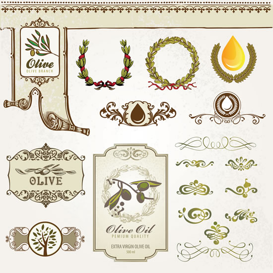 Green food label and decoration 1 vector
