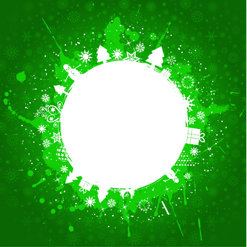 Green grunge christmas background vector