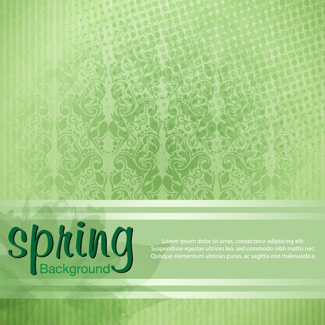 Green pattern spring background vector