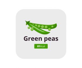 Green peas vector icon