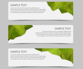 Green polygon with banner template vector