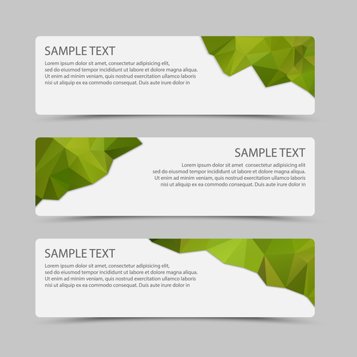 Green polygon with banner template vector