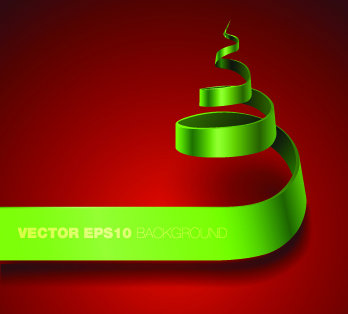 Green ribbon background vector