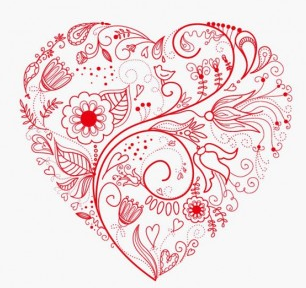Greeting Floral Heart Vector vector