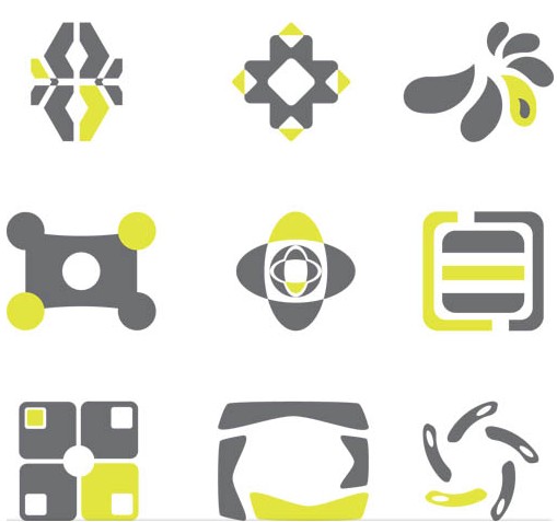 Grey Yellow Logotypes vector