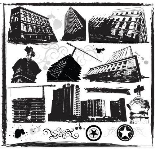 Grunge Building Elements art vector