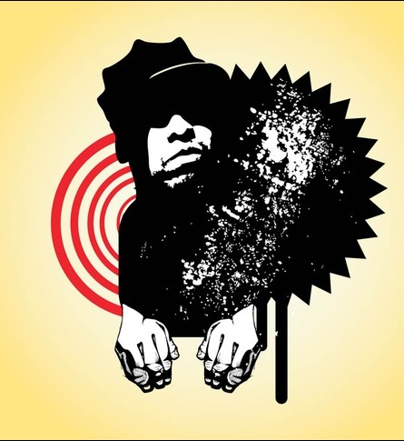 Grunge Man Portrait vector graphics