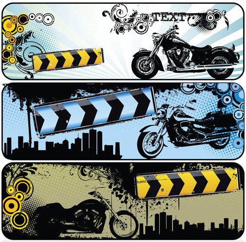 Grunge Moto Banners set vector
