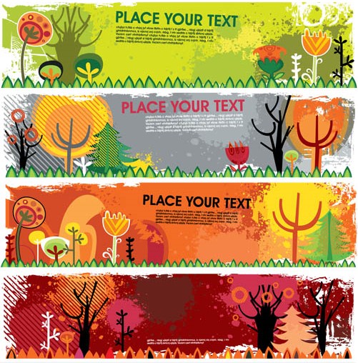 Grunge Nature Banners Vector set vector
