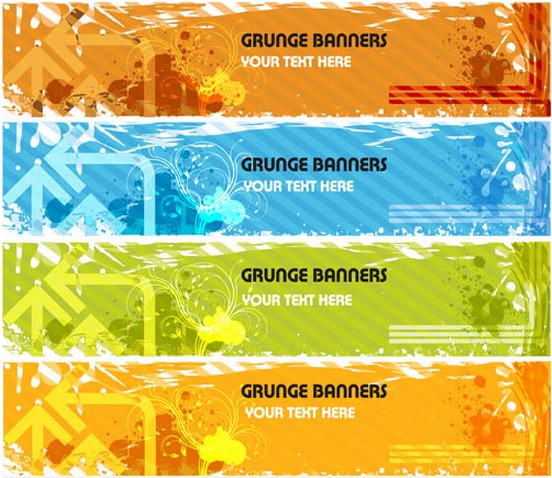 Grunge Pointer Banners vectors