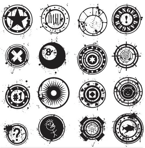 Grunge Style Symbols vectors graphic