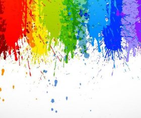 Grunge colored paint with watercolor background vector 02