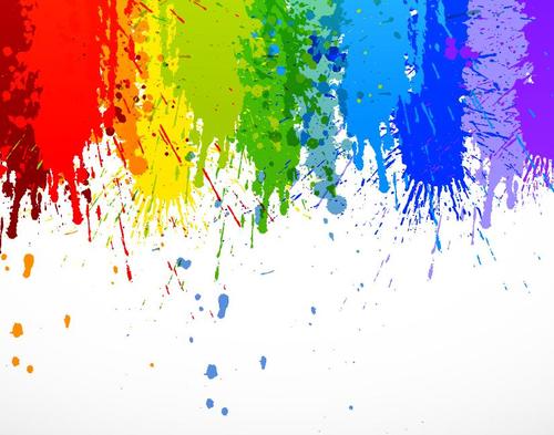 Grunge colored paint with watercolor background vector 02