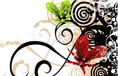 Grungy background with flowers vectors graphic