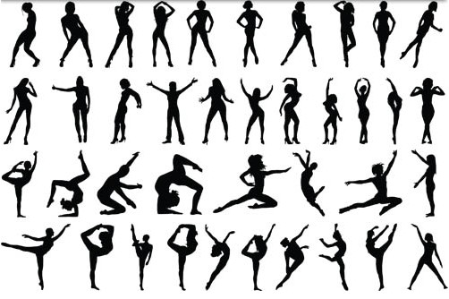 Gymnasts graphic vector