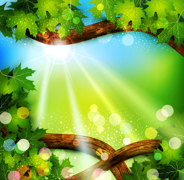 Halation Tree leaf background Illustration vector
