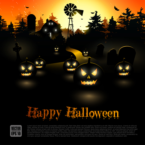 Halloween night background 2 vector