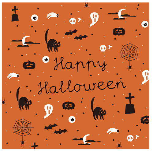 Halloween vector cartoon elements background illustration