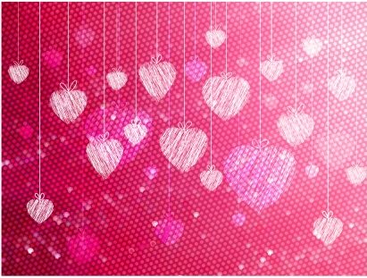 Hand draw heart background Free set vector