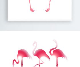Hand drawn flamingo silhouette vector