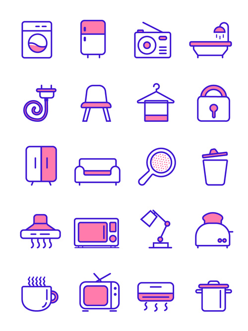Hand drawn household items icon vector free download