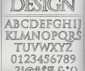 Hand drawn retro alphabet font vector