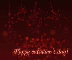 Hand drawn valentine decor with halation background vector