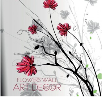 Hand-painted floral background vector