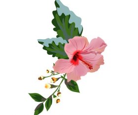 Hand-painted floral print vector 01