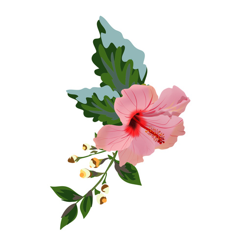 Hand-painted floral print vector 01