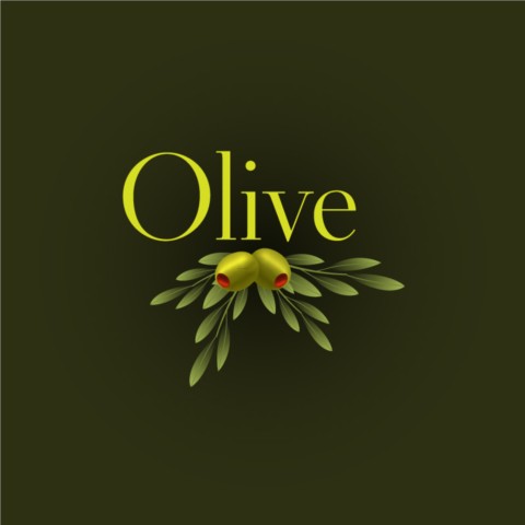 Hand painted olive set vector