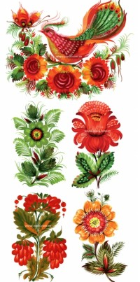 Handpainted floral decoration style Illustration vector
