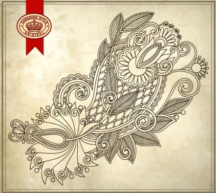 Handpainted pattern background 04 design vector