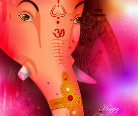 Happy Ganesh Chaturthi festival vector design 02
