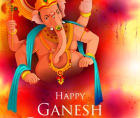 Happy Ganesh Chaturthi festival vector design 04