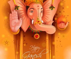 Happy Ganesh Chaturthi festival vector design 05