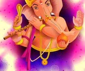 Happy Ganesh Chaturthi festival vector design 06