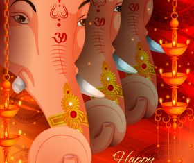 Happy Ganesh Chaturthi festival vector design 07