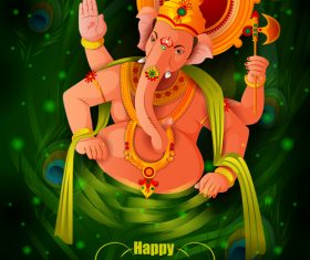 Happy Ganesh Chaturthi festival vector design 08
