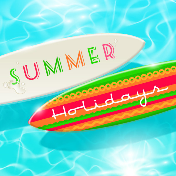 Happy Summer holiday backgrounds 2 vectors material